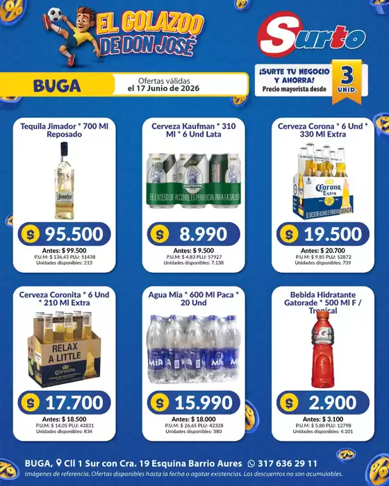 Catálogo Caribe Supermercados | Volante SURTO BUGA DI 17 JUNIO | 2026-06-17T00:00:00.000Z - 2026-06-17T00:00:00.000Z