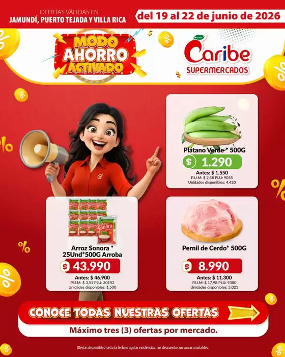 Catálogo Caribe Supermercados | Volantejamundi puerto villa | 2026-06-19T00:00:00.000Z - 2026-06-22T00:00:00.000Z