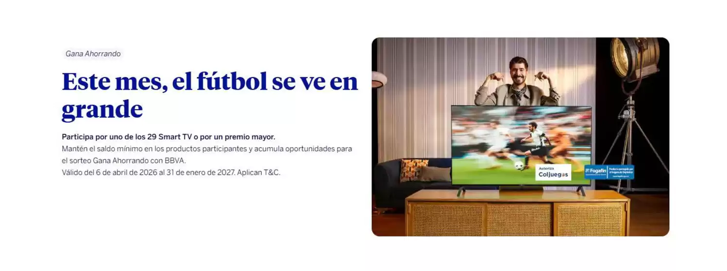 Catálogo BBVA | Participa por uno de los 29 Smart TV o por un premio mayor | 2026-06-22T00:00:00.000Z - 2027-01-31T00:00:00.000Z