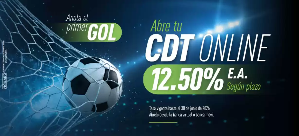 Catálogo Banco GNB Sudameris | Abre tu CDT online 12.50% E.Α. según plazo | 2026-06-23T00:00:00.000Z - 2026-06-30T00:00:00.000Z