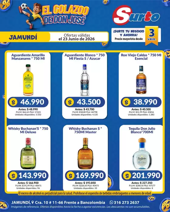 Catálogo Caribe Supermercados | Volante SURTOjamu LICORES | 2026-06-23T00:00:00.000Z - 2026-06-23T00:00:00.000Z
