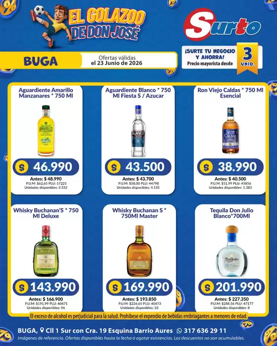Catálogo Caribe Supermercados | Volante SURTObuga LICORES | 2026-06-23T00:00:00.000Z - 2026-06-23T00:00:00.000Z