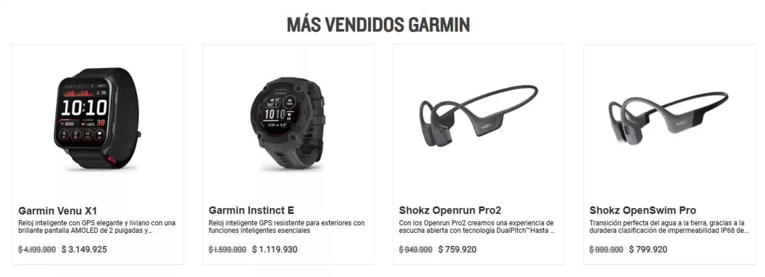 Catálogo Garmin | Mas vendidos y Descuentos Especiales | 2026-06-24T00:00:00.000Z - 2026-06-28T00:00:00.000Z