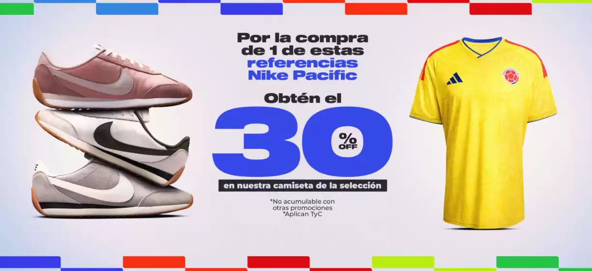 Catálogo Azzurry | Obtén el 30% OFF por la compra 1 de estas Ref. Nike Pacifi | 2026-06-24T00:00:00.000Z - 2026-06-30T00:00:00.000Z