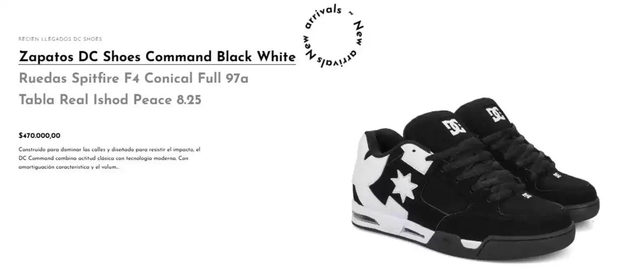 Catálogo On Board | Zapatos DC Shoes Command Black White $470.000,00 | 2026-06-24T00:00:00.000Z - 2026-07-05T00:00:00.000Z