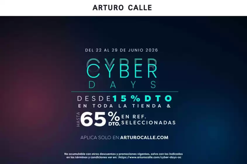 Catálogo Arturo Calle | Cyber Days Desde 15% DTO, Hasta 65% DTO | 2026-06-24T00:00:00.000Z - 2026-06-29T00:00:00.000Z