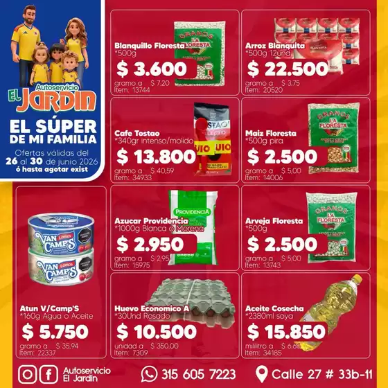 Catálogo Autoservicio El Jardín en Facatativá | Ofertas Autoservicio El Jardín | 2026-06-26T00:00:00.000Z - 2026-06-30T00:00:00.000Z