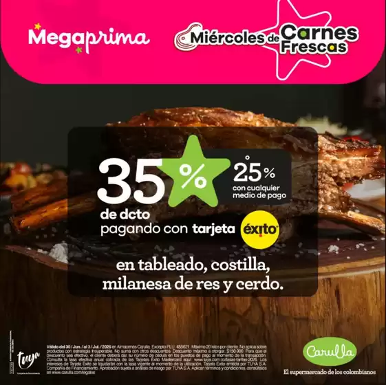 Catálogo Carulla | Miércoles de Carnes frescas | 2026-07-01T00:00:00.000Z - 2026-07-03T00:00:00.000Z