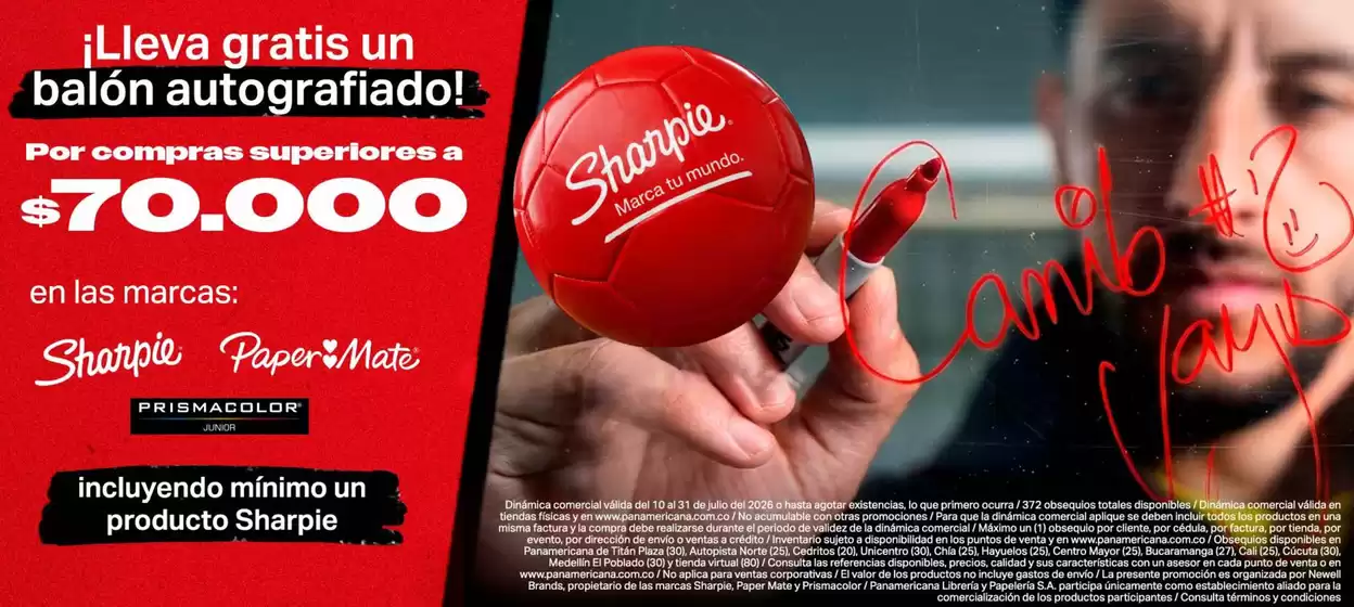 Catálogo Panamericana | Por Compras Superiores a $70.000 lleva gratis balón autografiado | 2026-07-10T00:00:00.000Z - 2026-07-31T00:00:00.000Z
