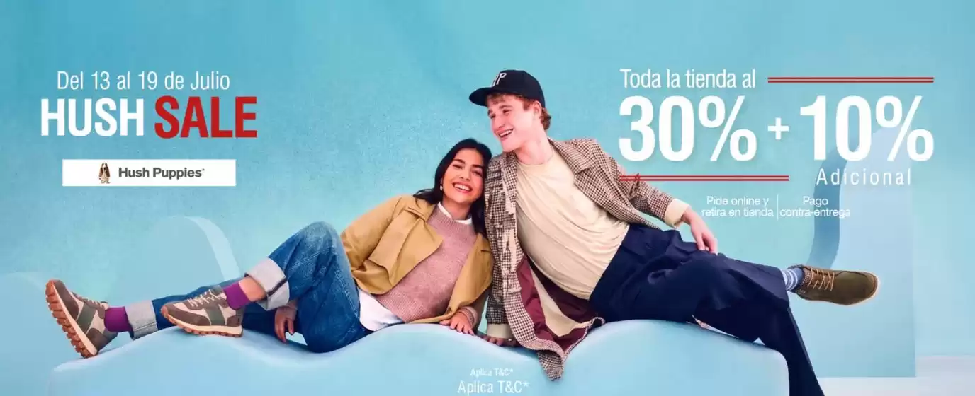 Catálogo Hush Puppies | Hush Sale 30%+10% Adicional | 2026-07-15T00:00:00.000Z - 2026-07-19T00:00:00.000Z