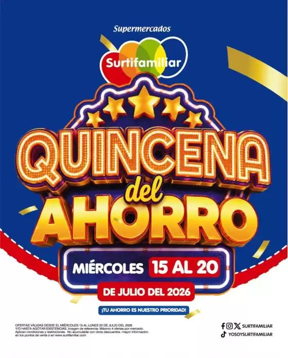 Catálogo Surtifamiliar | Ofertas especiales para ti | 2026-07-15T00:00:00.000Z - 2026-07-20T00:00:00.000Z