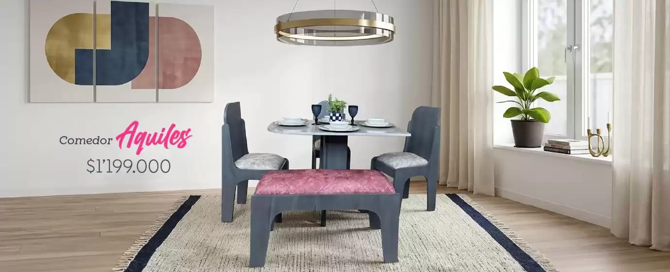 Catálogo Ambientes de Hogar | Comedor Aquiles $1'199.000 | 2026-07-17T00:00:00.000Z - 2026-07-24T00:00:00.000Z