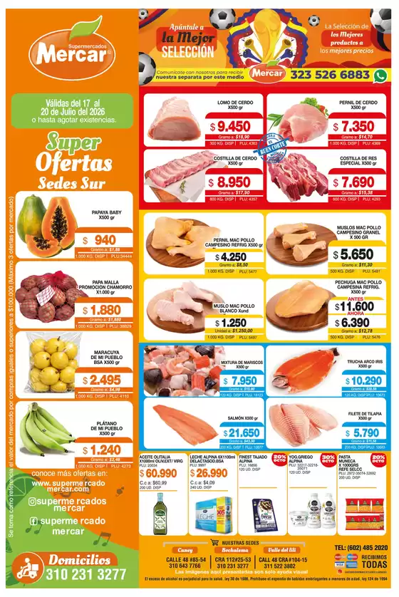 Catálogo Mercar | Mercar Sedes Sur 17 20 JULIO | 2026-07-17T00:00:00.000Z - 2026-07-20T00:00:00.000Z