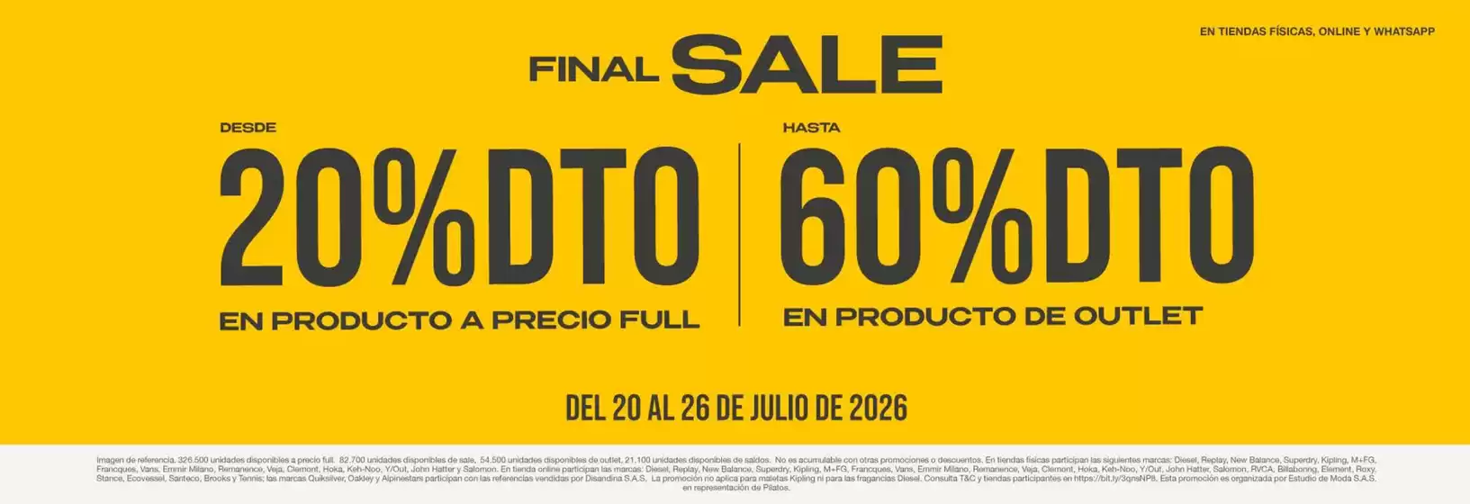 Catálogo Versilia | Final Sale Desde 20% DTO Hasta 60% DTO | 2026-07-20T00:00:00.000Z - 2026-07-28T00:00:00.000Z