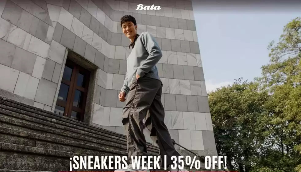 Catálogo Bata en Espinal | Sneakers Week 35% Off | 2026-07-21T00:00:00.000Z - 2026-07-26T00:00:00.000Z