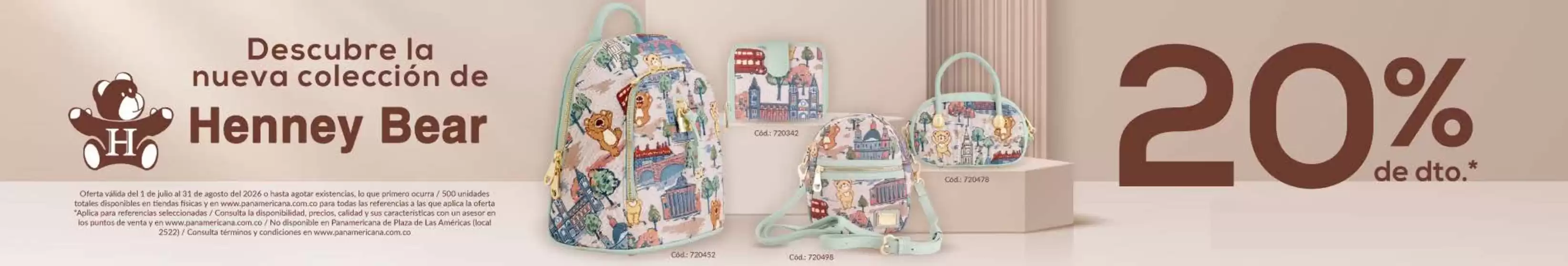 Catálogo Panamericana en Acandí | Nueva colección de Henney Bear 20% OFF | 2026-07-22T00:00:00.000Z - 2026-08-31T00:00:00.000Z