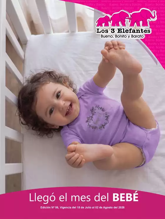 Catálogo Los Tres Elefantes | Llegó el mes del BEBÉ | 2026-07-18T00:00:00.000Z - 2026-08-02T00:00:00.000Z