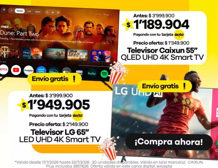 Catálogo Éxito en Suárez Tolima | Ofertas Éxito | 2026-07-17T00:00:00.000Z - 2026-07-23T00:00:00.000Z