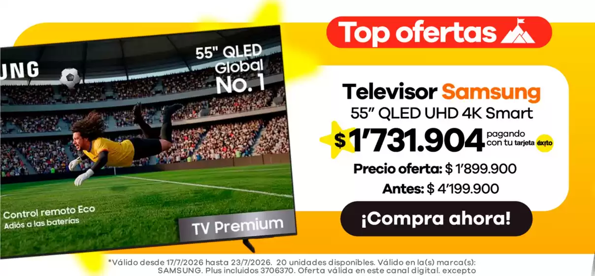 Catálogo Éxito en Suárez Tolima | Gangas exclusivas | 2026-07-17T00:00:00.000Z - 2026-07-23T00:00:00.000Z