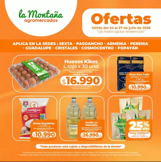 Catálogo La Montaña agromercados | Regresan las ofertas de fin de semana | 2026-07-23T00:00:00.000Z - 2026-07-27T00:00:00.000Z