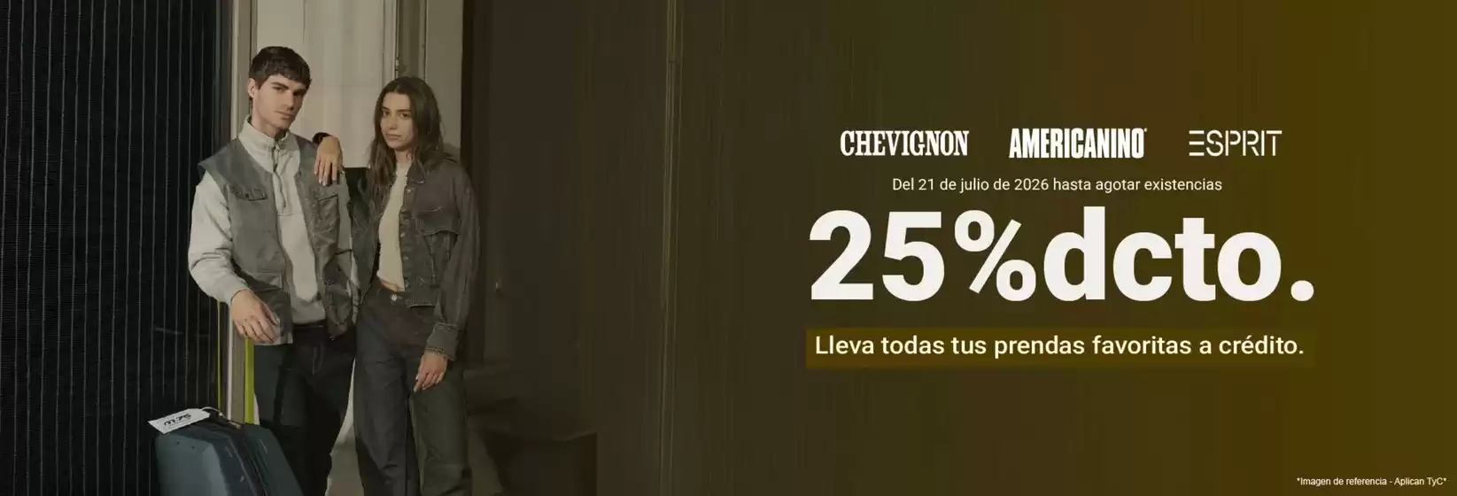 Catálogo Escape | 25% Dcto. lleva todas tus prendas favoritas a crédito | 2026-07-24T00:00:00.000Z - 2026-07-31T00:00:00.000Z