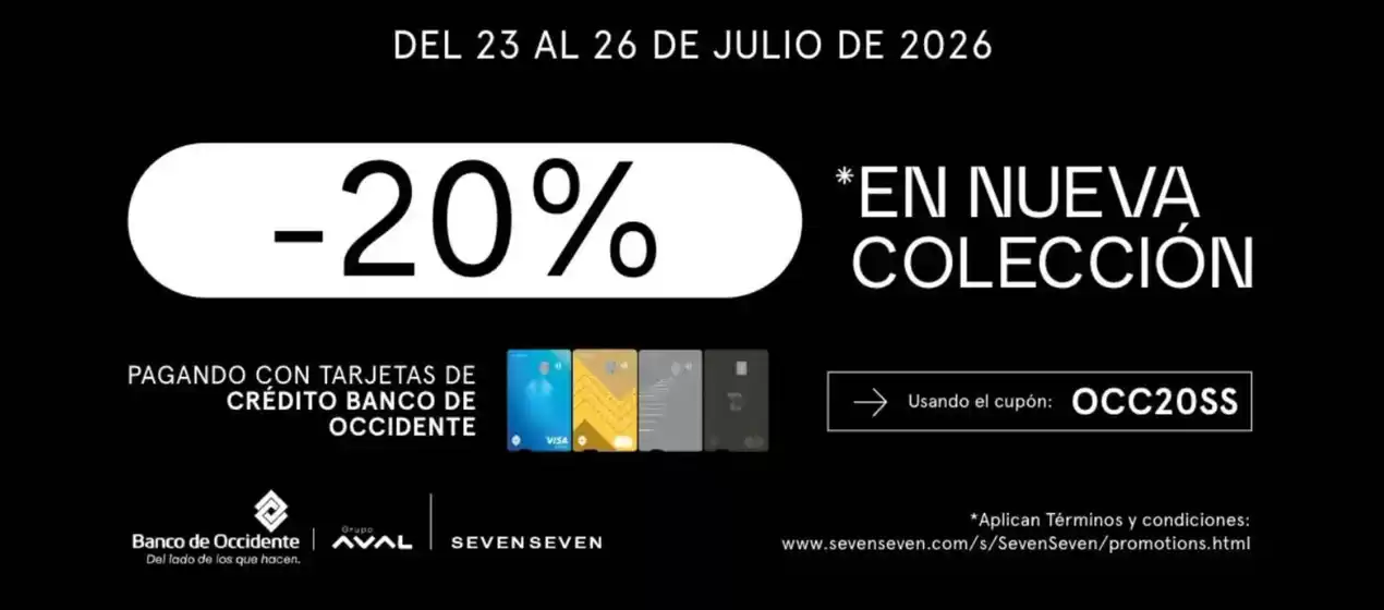 Catálogo Seven Seven | -20% pagando con tc de banco occidente | 2026-07-24T00:00:00.000Z - 2026-07-26T00:00:00.000Z