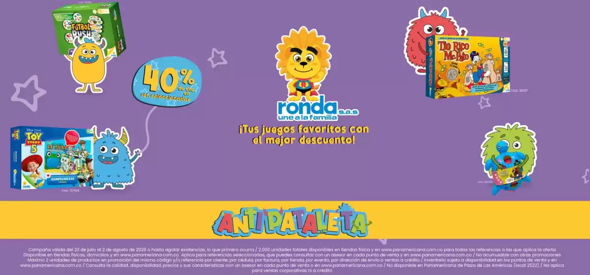 Catálogo Panamericana | Antipataleta 40% DTO | 2026-07-24T00:00:00.000Z - 2026-08-02T00:00:00.000Z