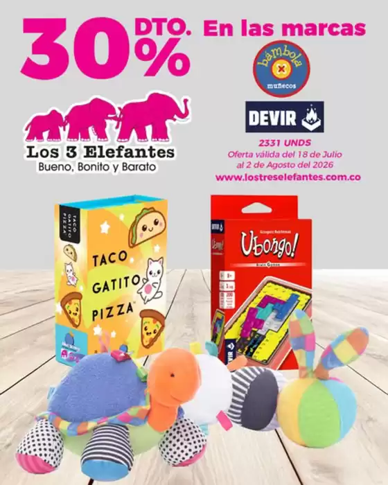 Catálogo Los Tres Elefantes | Aprovecha 30% DTO | 2026-07-24T00:00:00.000Z - 2026-08-02T00:00:00.000Z
