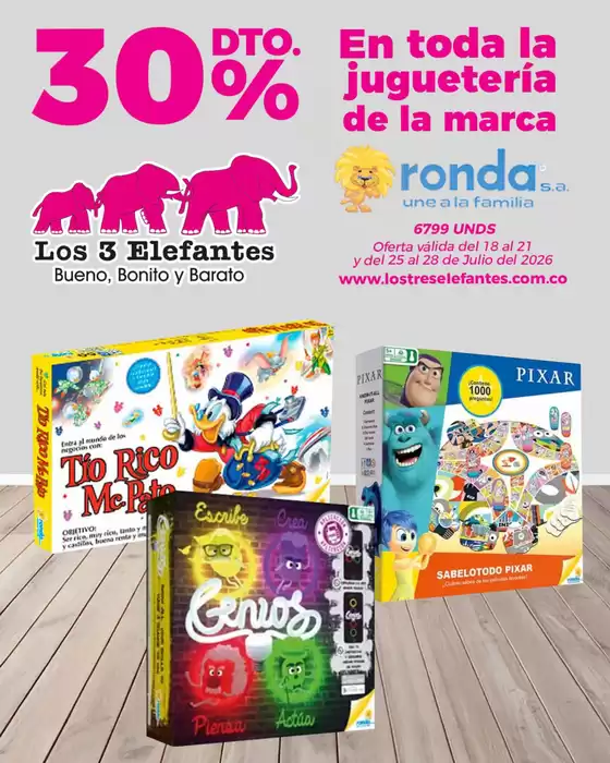 Catálogo Los Tres Elefantes | Descuentos Especiales 30% OFF | 2026-07-24T00:00:00.000Z - 2026-07-28T00:00:00.000Z