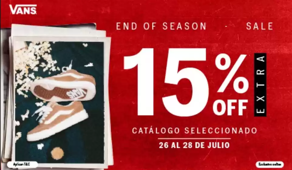 Catálogo Vans | Sale 15% OFF Extra | 2026-07-27T00:00:00.000Z - 2026-07-28T00:00:00.000Z