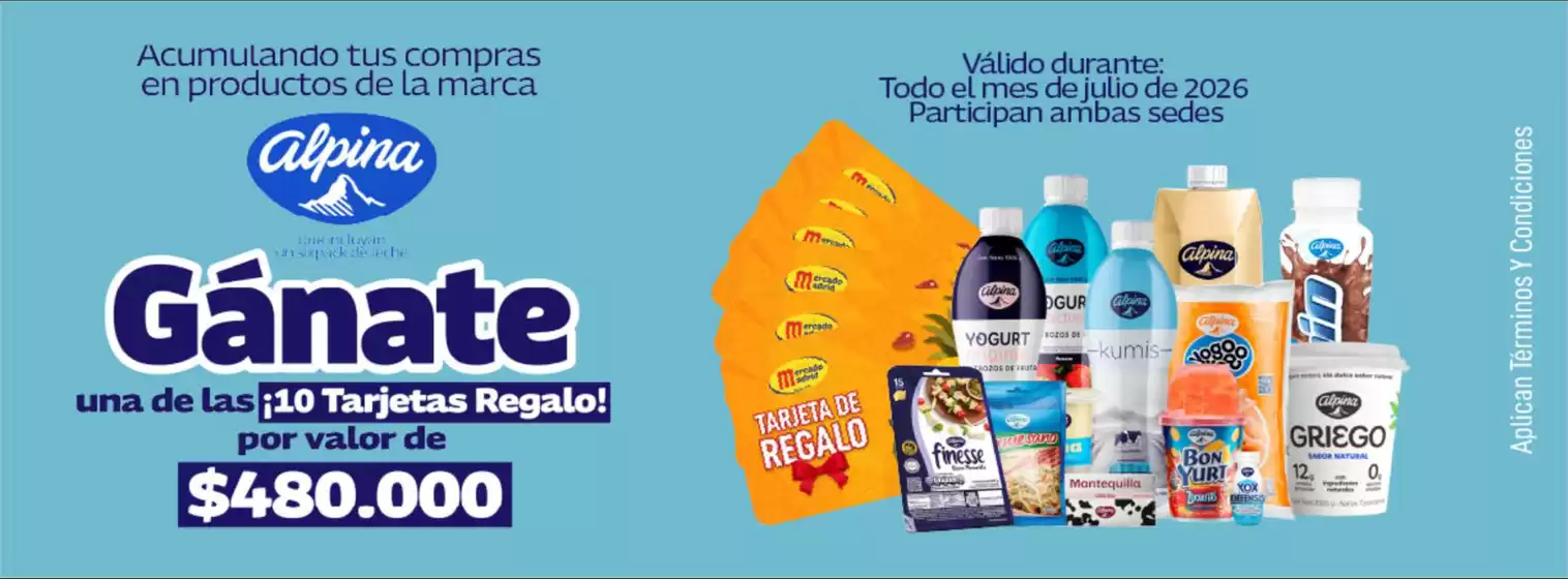 Catálogo Mercado Madrid | Gánate una de las 10 Tarjetas Regalo por valor de $480.000 | 2026-07-28T00:00:00.000Z - 2026-07-31T00:00:00.000Z