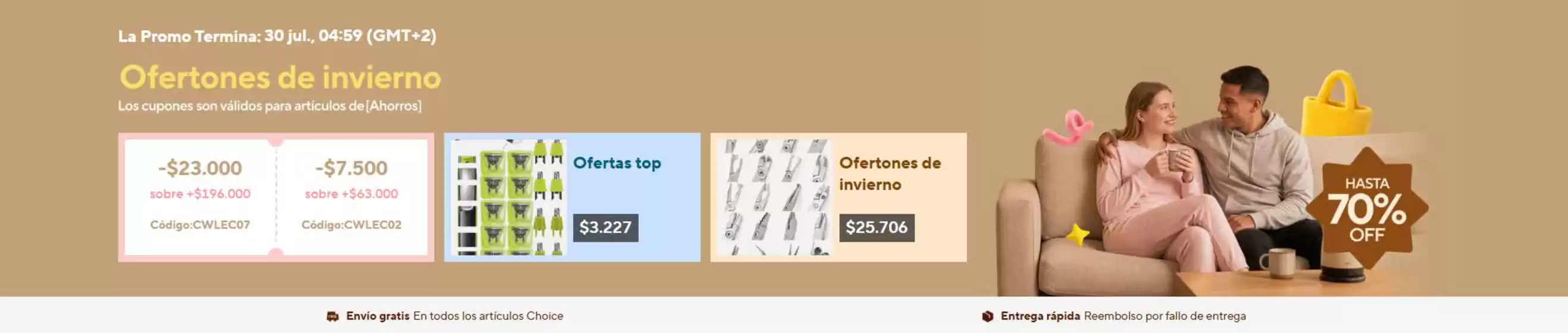 Catálogo Ali Express en Lejanías | Ofertones de invierno hasta 70% OFF | 2026-07-28T00:00:00.000Z - 2026-08-03T00:00:00.000Z