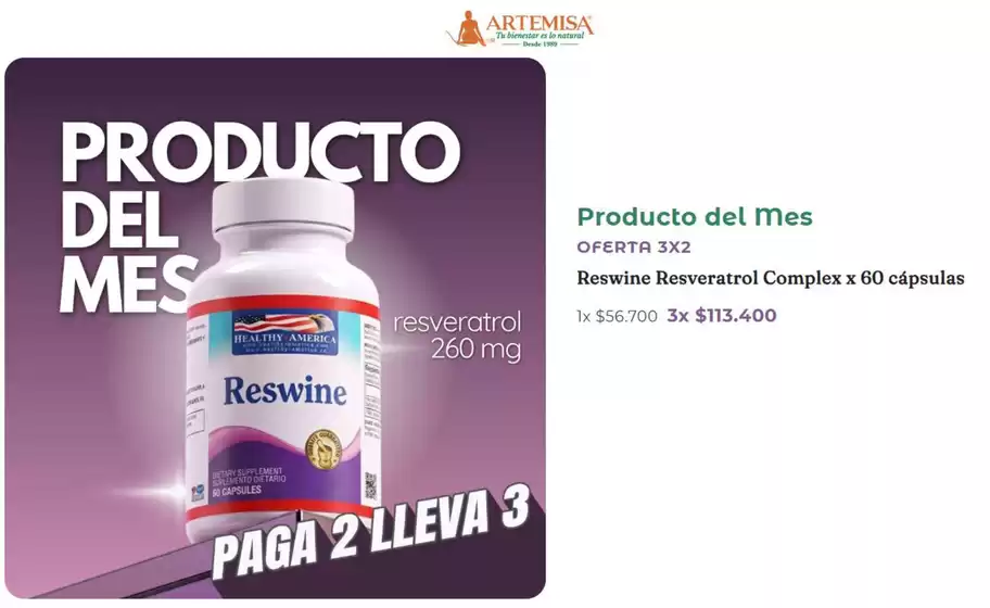 Catálogo Artemisa | Producto del Mes Oferta 3x2 | 2026-07-28T00:00:00.000Z - 2026-07-31T00:00:00.000Z
