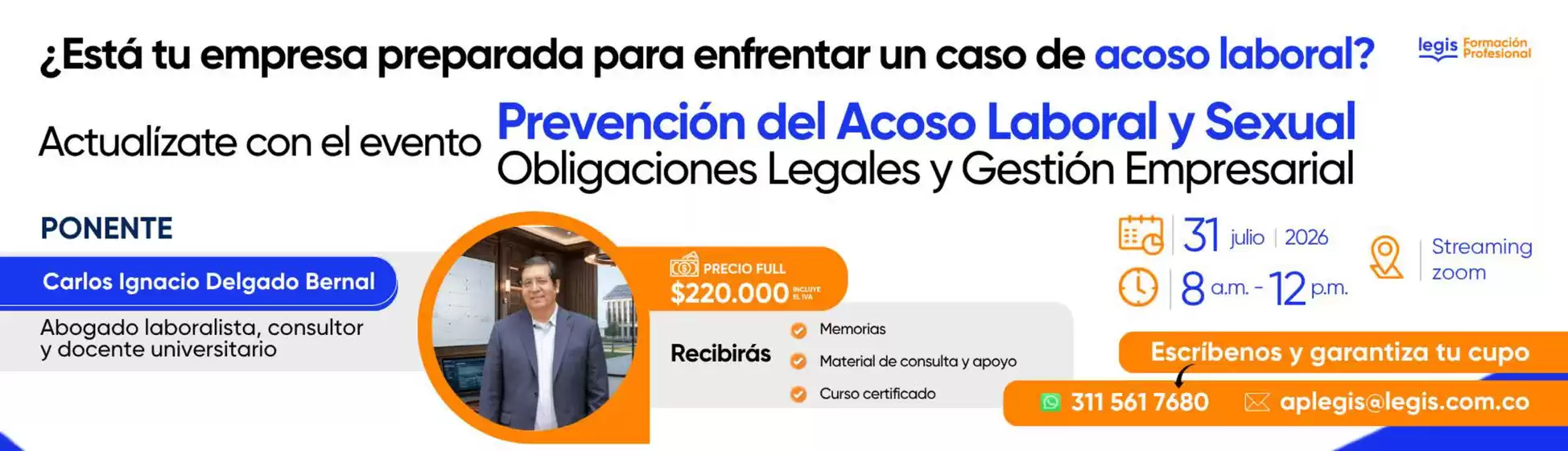 Catálogo Legis | Anuncio | 2026-07-29T00:00:00.000Z - 2026-07-31T00:00:00.000Z