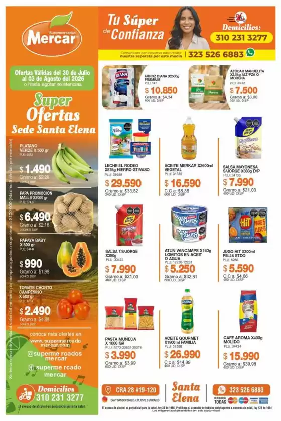 Catálogo Mercar en Itagüí | Excelente oferta para cazadores de gangas | 2026-07-30T00:00:00.000Z - 2026-08-03T00:00:00.000Z