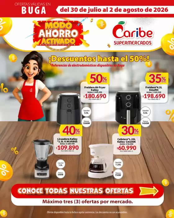 Catálogo Caribe Supermercados | Volante bugaa 30 julio | 2026-07-30T00:00:00.000Z - 2026-08-02T00:00:00.000Z
