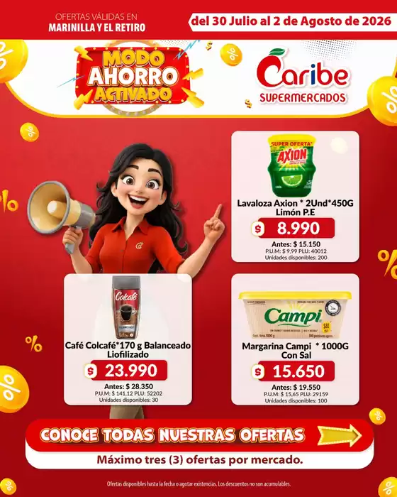 Catálogo Caribe Supermercados | Volante antioquia 30 julio | 2026-07-30T00:00:00.000Z - 2026-08-02T00:00:00.000Z