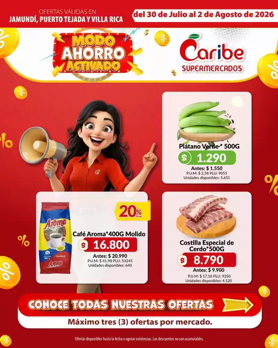 Catálogo Caribe Supermercados | Volante jamundi a 30 julio | 2026-07-30T00:00:00.000Z - 2026-08-02T00:00:00.000Z