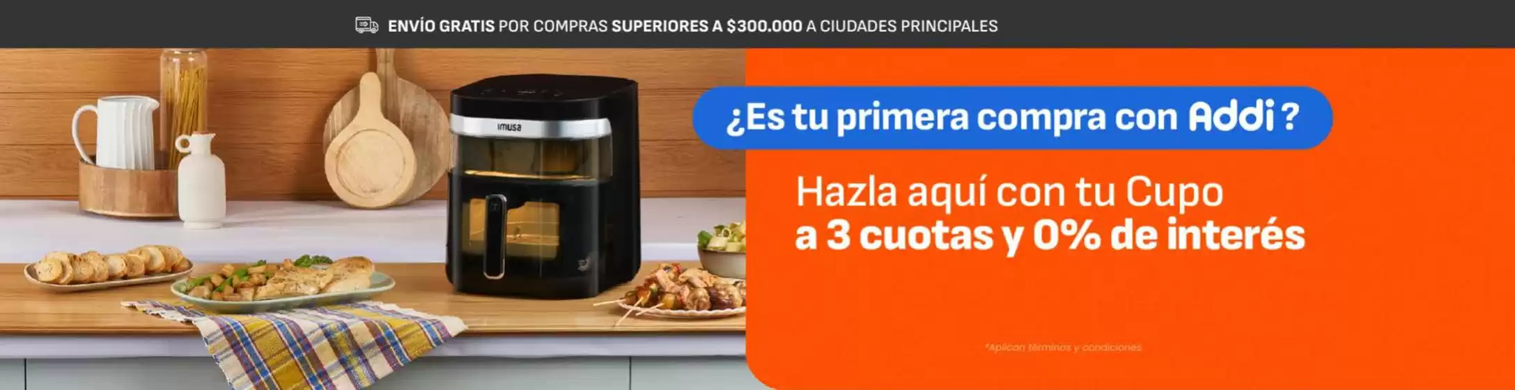 Catálogo Imusa | 3 cuotas y 0% de interés con Addi | 2026-08-03T00:00:00.000Z - 2026-08-31T00:00:00.000Z