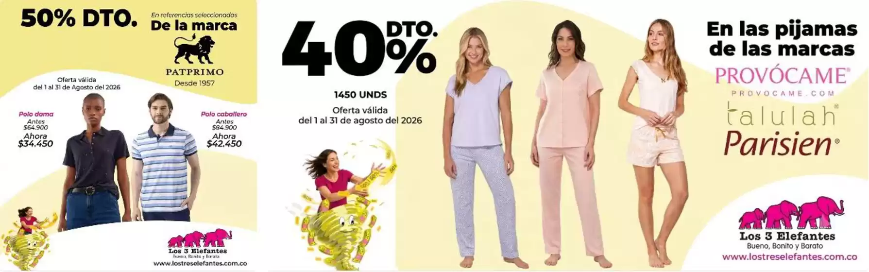 Catálogo Los Tres Elefantes en Bello | Ofertas 50% OFF y 40% OFF | 2026-08-04T00:00:00.000Z - 2026-08-31T00:00:00.000Z