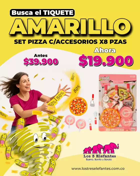 Catálogo Los Tres Elefantes en Itagüí | Busca el Tiquete Amarillo por solo $19.900 cada una | 2026-08-04T00:00:00.000Z - 2026-08-18T00:00:00.000Z