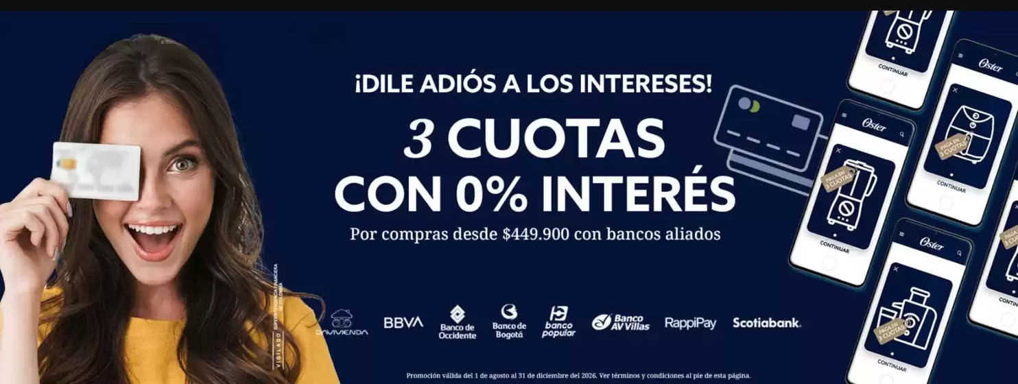 Catálogo Oster en Chima | 3 cuotas y 0% de interés | 2026-08-04T00:00:00.000Z - 2026-12-31T00:00:00.000Z