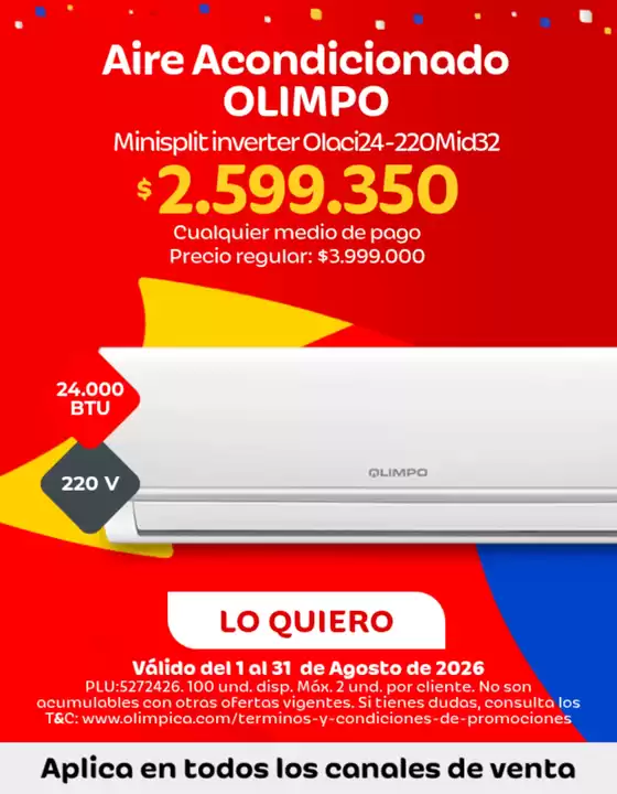Catálogo Olímpica | Ofertas y gangas exclusivas | 2026-08-01T00:00:00.000Z - 2026-08-31T00:00:00.000Z