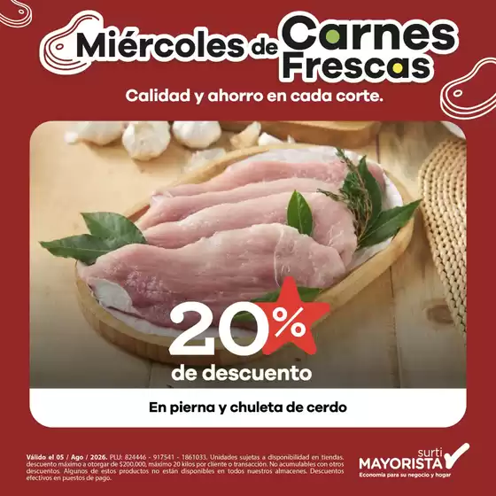 Catálogo Surti Mayorista | Miercoles de Carnes Fresco | 2026-08-05T00:00:00.000Z - 2026-08-05T00:00:00.000Z