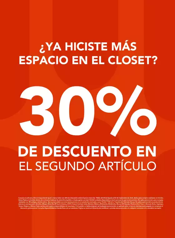 Catálogo Payless | 30% de descuento | 2026-08-05T00:00:00.000Z - 2026-09-02T00:00:00.000Z