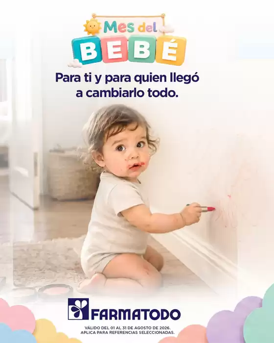 Catálogo FarmaTodo en Tota | El Mes del Bebé en Farmatodo | 2026-08-10T00:00:00.000Z - 2026-08-31T00:00:00.000Z