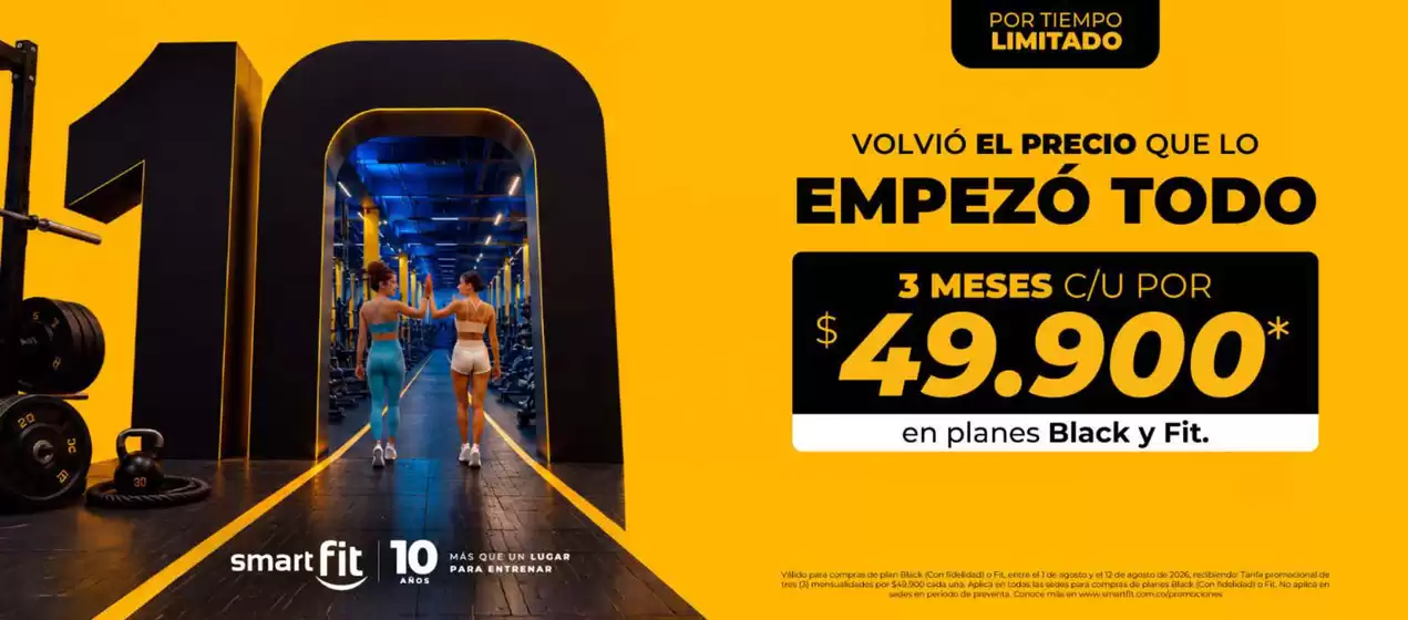 Catálogo Smart Fit | Empezó todo 3 meses c/u por $49.900* | 2026-08-10T00:00:00.000Z - 2026-08-12T00:00:00.000Z