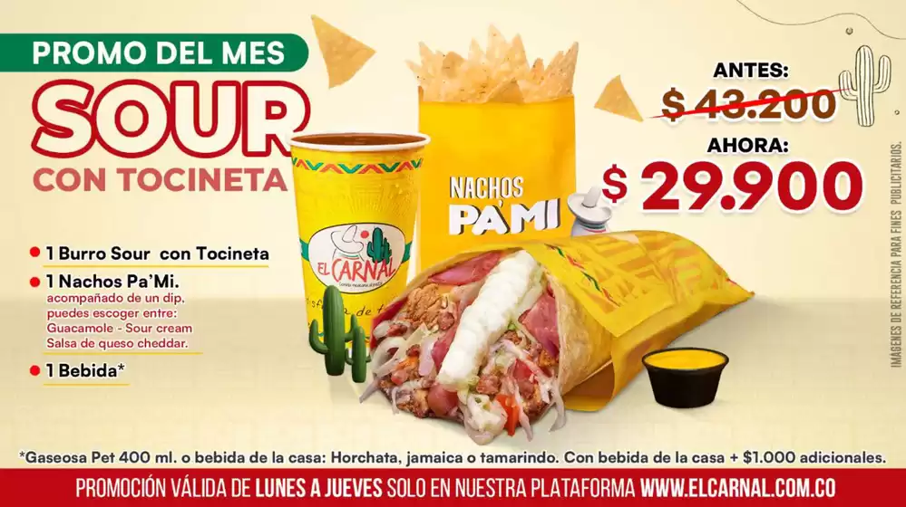 Catálogo El Carnal | Promo, Sour con Tocineta $29.900 | 2026-08-11T00:00:00.000Z - 2026-08-31T00:00:00.000Z