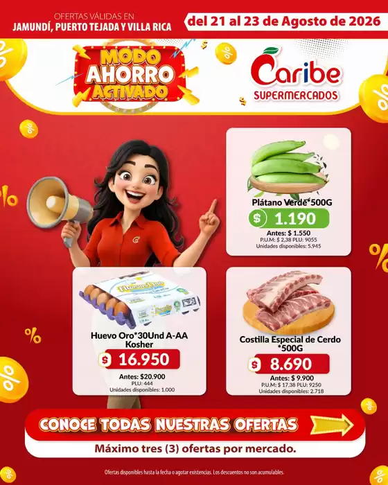 Catálogo Caribe Supermercados | Volante jamundi 21 al 23 agosto | 2026-08-21T00:00:00.000Z - 2026-08-23T00:00:00.000Z