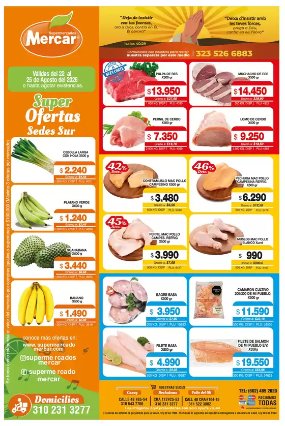 Catálogo Mercar | Mercar Sedes Sur 22 AL 25 Agosto | 2026-08-22T00:00:00.000Z - 2026-08-25T00:00:00.000Z